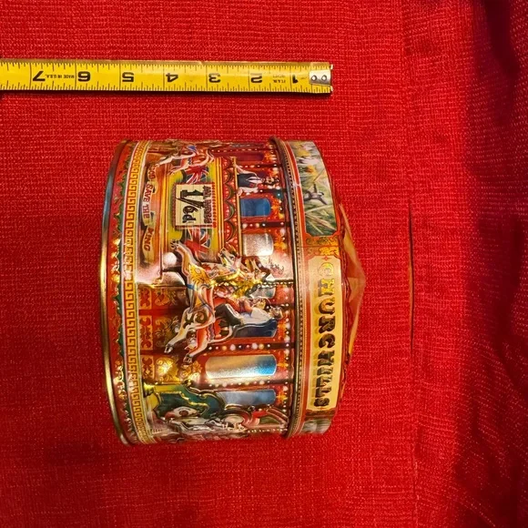 Vintage Carousel Tin with Red and Gold Accents - Picture 12 of 12